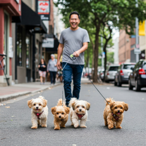 morkie walking down street morkie walking down street